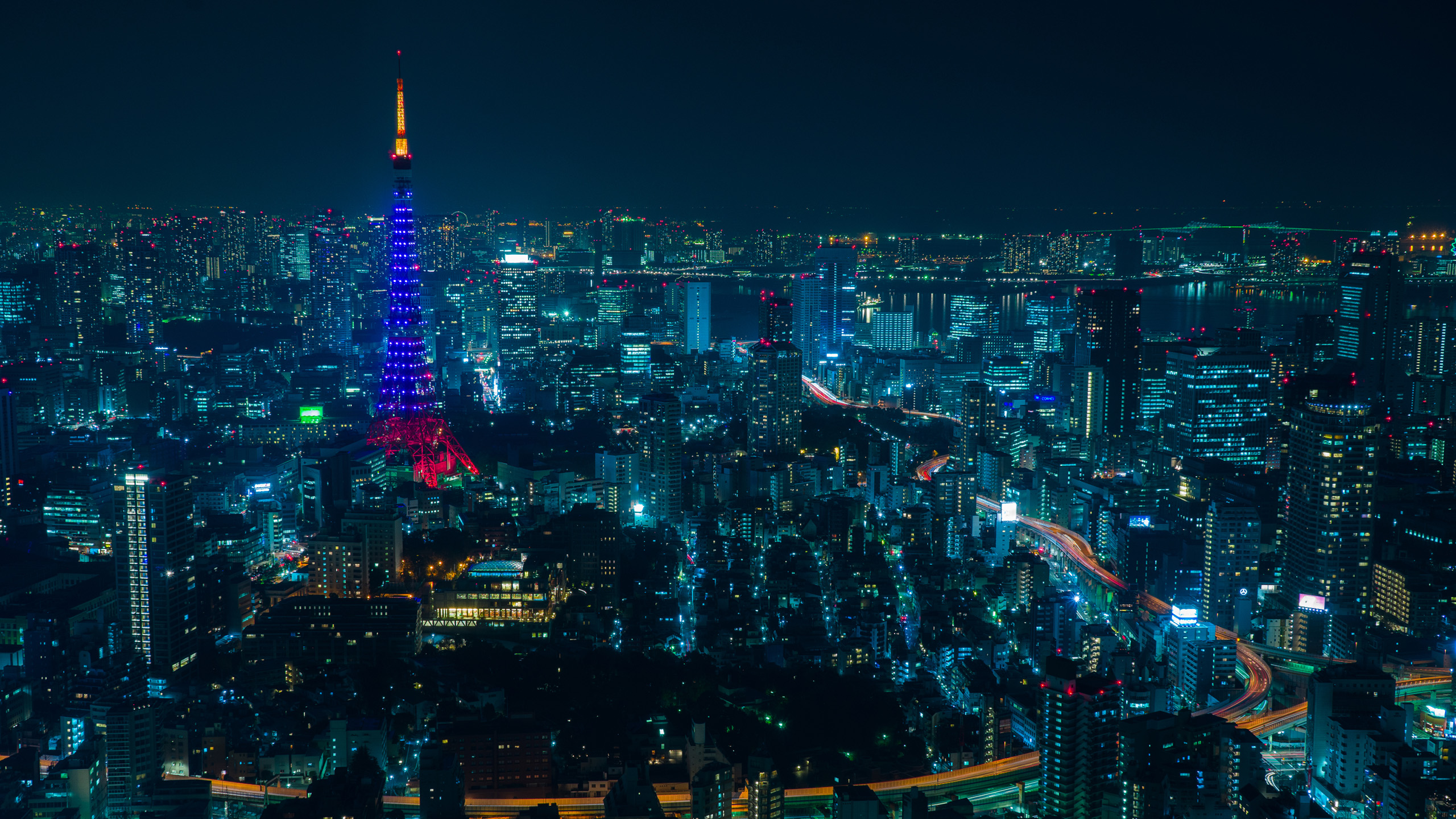 风景大片,城市夜景,东京,璀璨,夜幕