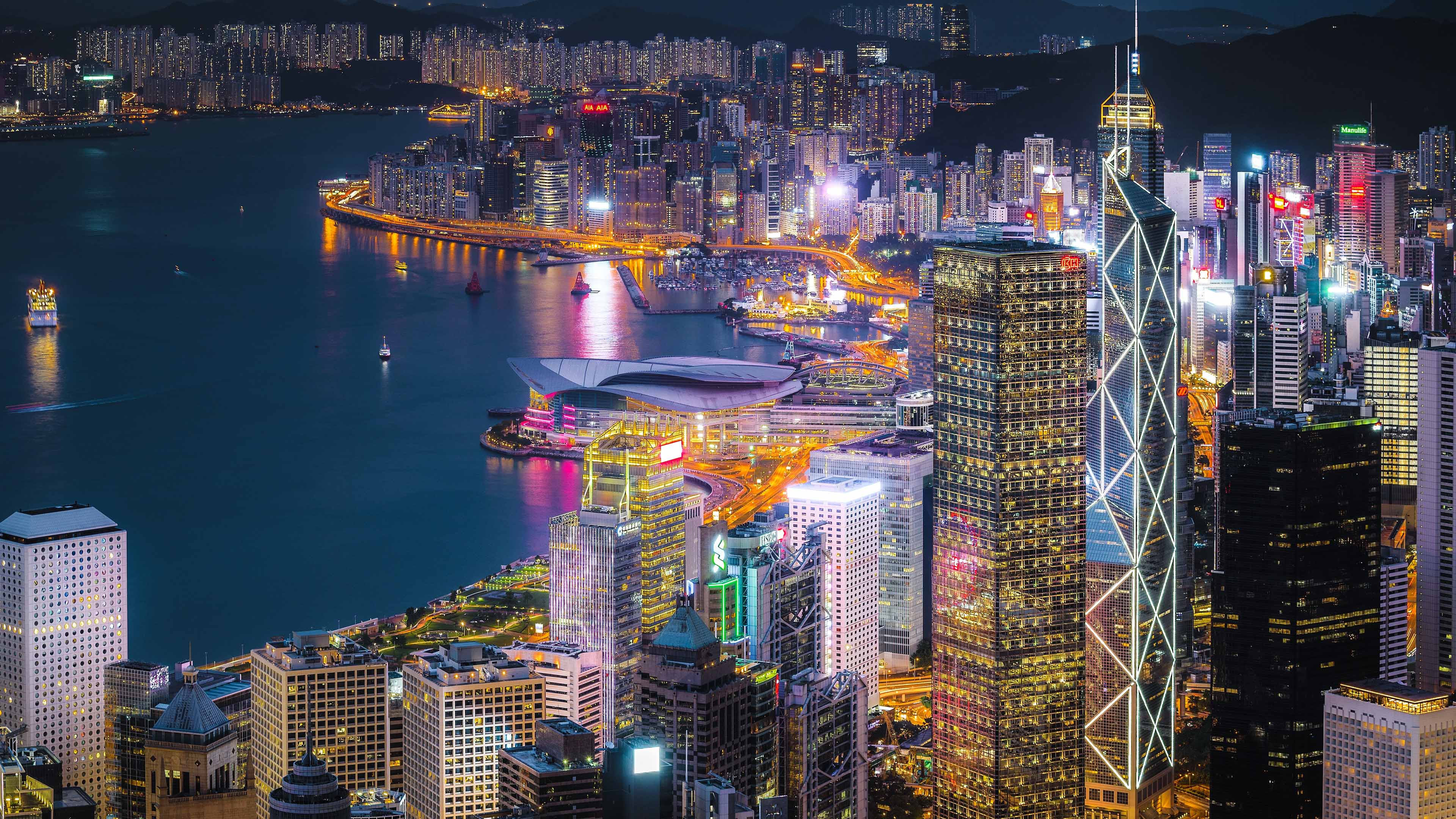 城市夜景图片_香港壁纸下载_维多利亚高清大图_璀璨高清图片壁纸