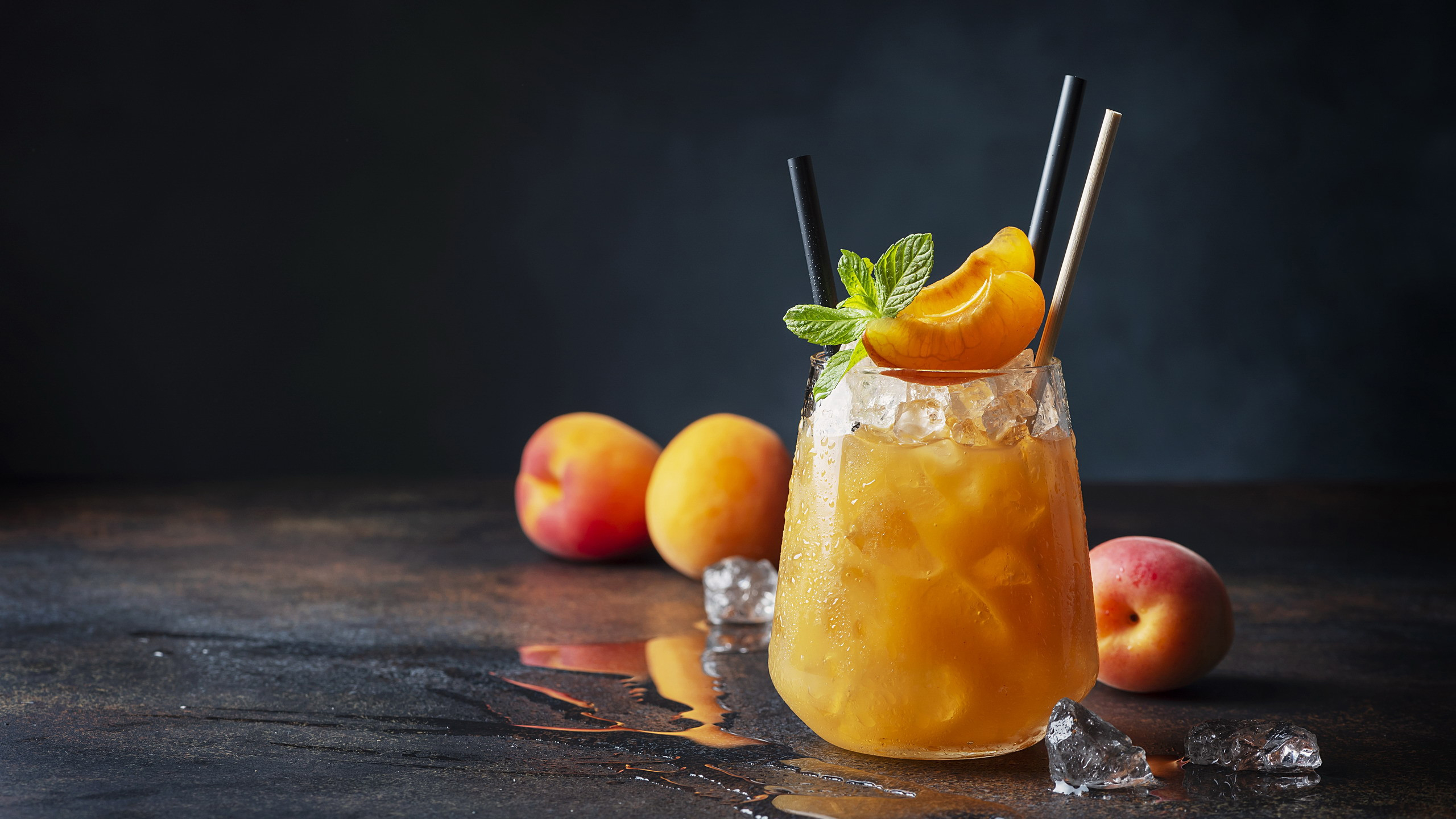 小清新,舒缓压力,水果茶,桃子,冰块